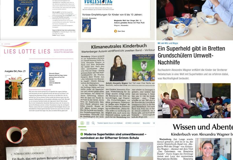 Collage Berichte, Empfehlungen Bücher Alexandra Wagner