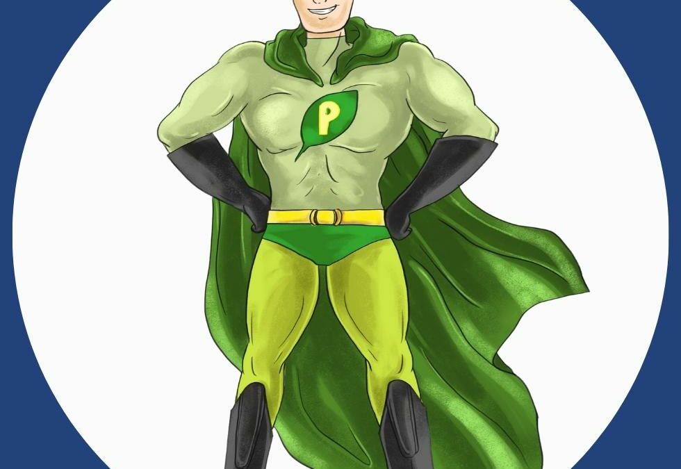 Umweltbewusster Superheld Paul Pulli