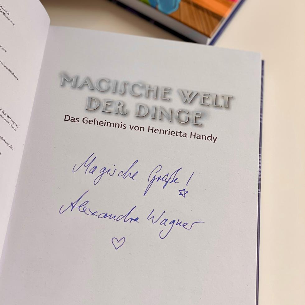 Buch signiert von Alexandra Wagner
