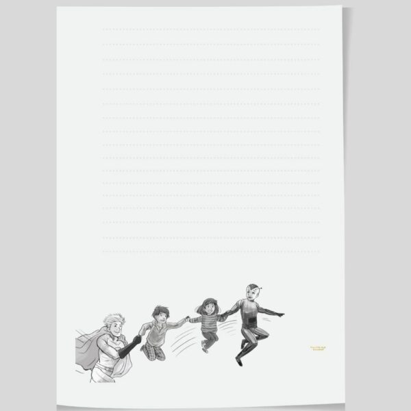  Briefpapier zum Ausdrucken: gratis, mit Linien & Motiven für Kinder Illustration 
