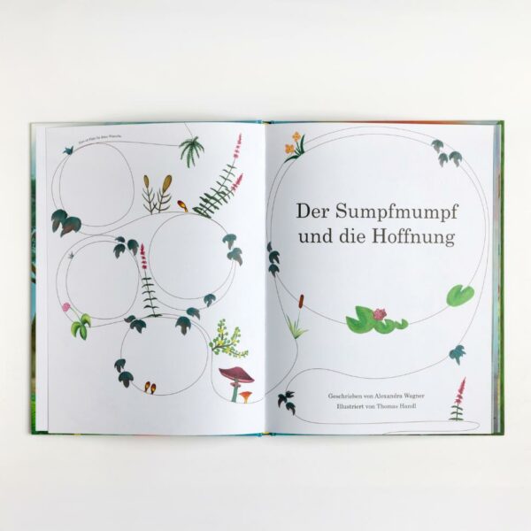 Bereich mit Möglichkeit persönliche Wünsche ins Buch zu schreiben im Kinderbuch »Der Sumpfmumpf und die Hoffnung«