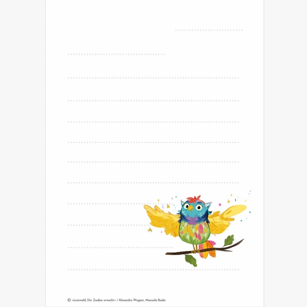 Briefpapier mit Eule Motiv