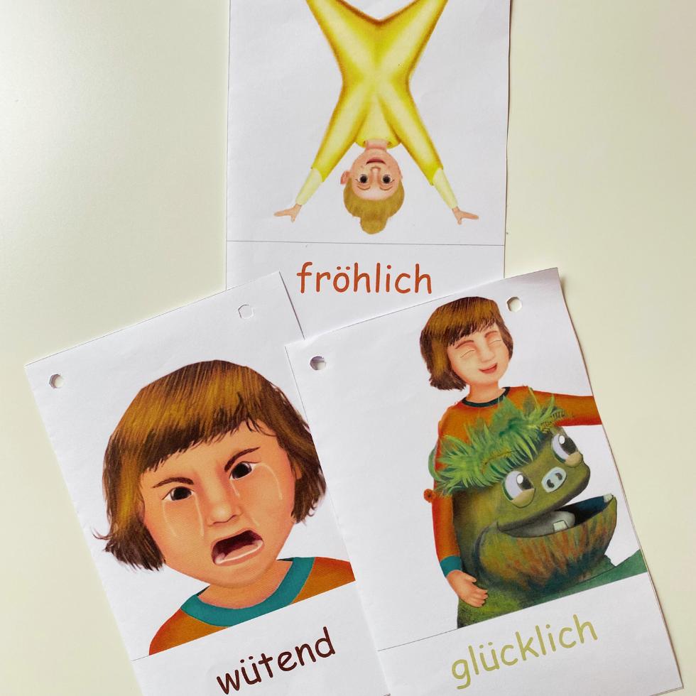 gefuehlskarten-mit-erklaerung-bildkarten-seite-beschriftet-mit-emotion Bildkarten zu Gefühlen beschriftet mit wütend, fröhlich, glücklich