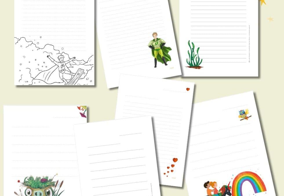 Briefpapier zum Ausdrucken: gratis, mit Linien & Motiven für Kinder