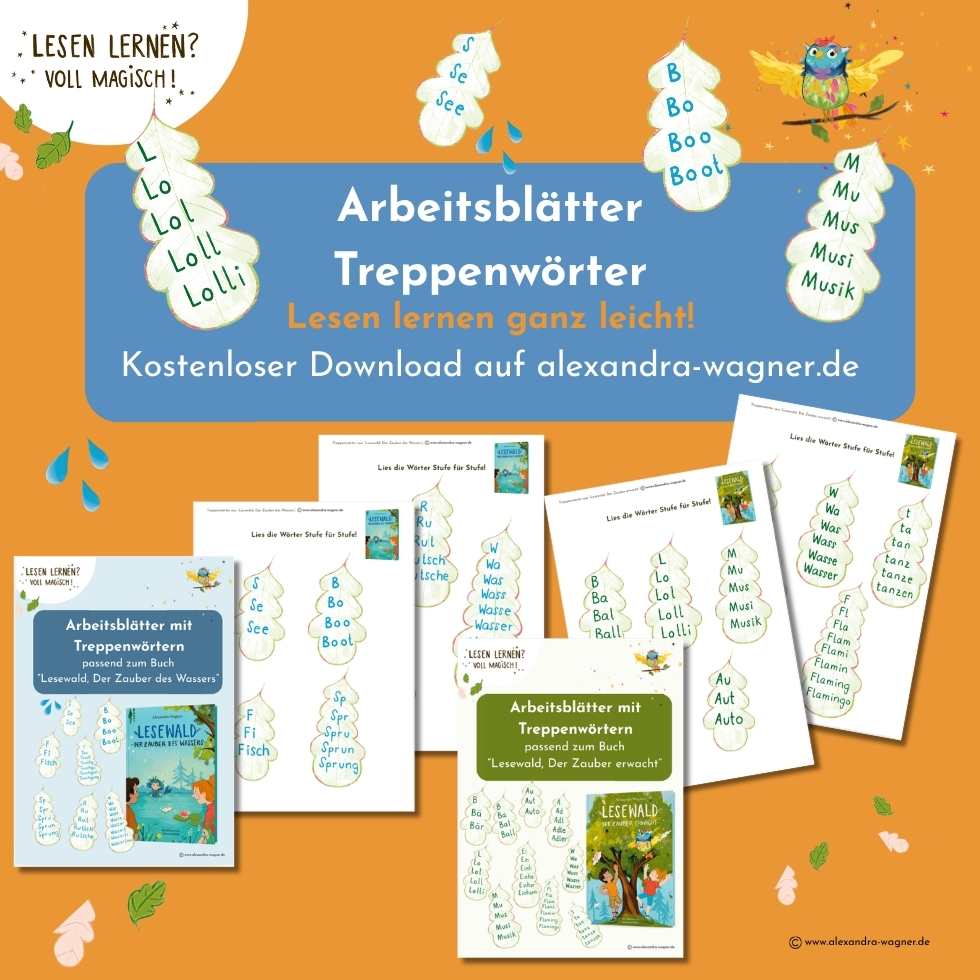 Arbeitsblätter mit Treppenwörtern